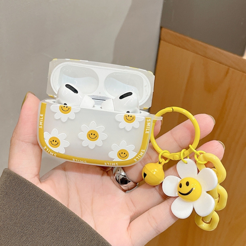 Airpods Case Airpods Pro Case Airpods 3rd Gen Case Smile Daisy flower Silicone - Picture 5 of 11